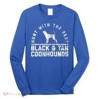 Hunt With The Best ~ Black And Tan Coonhound Gift Distressed Great Gift Long Sleeve Shirt thumb 0