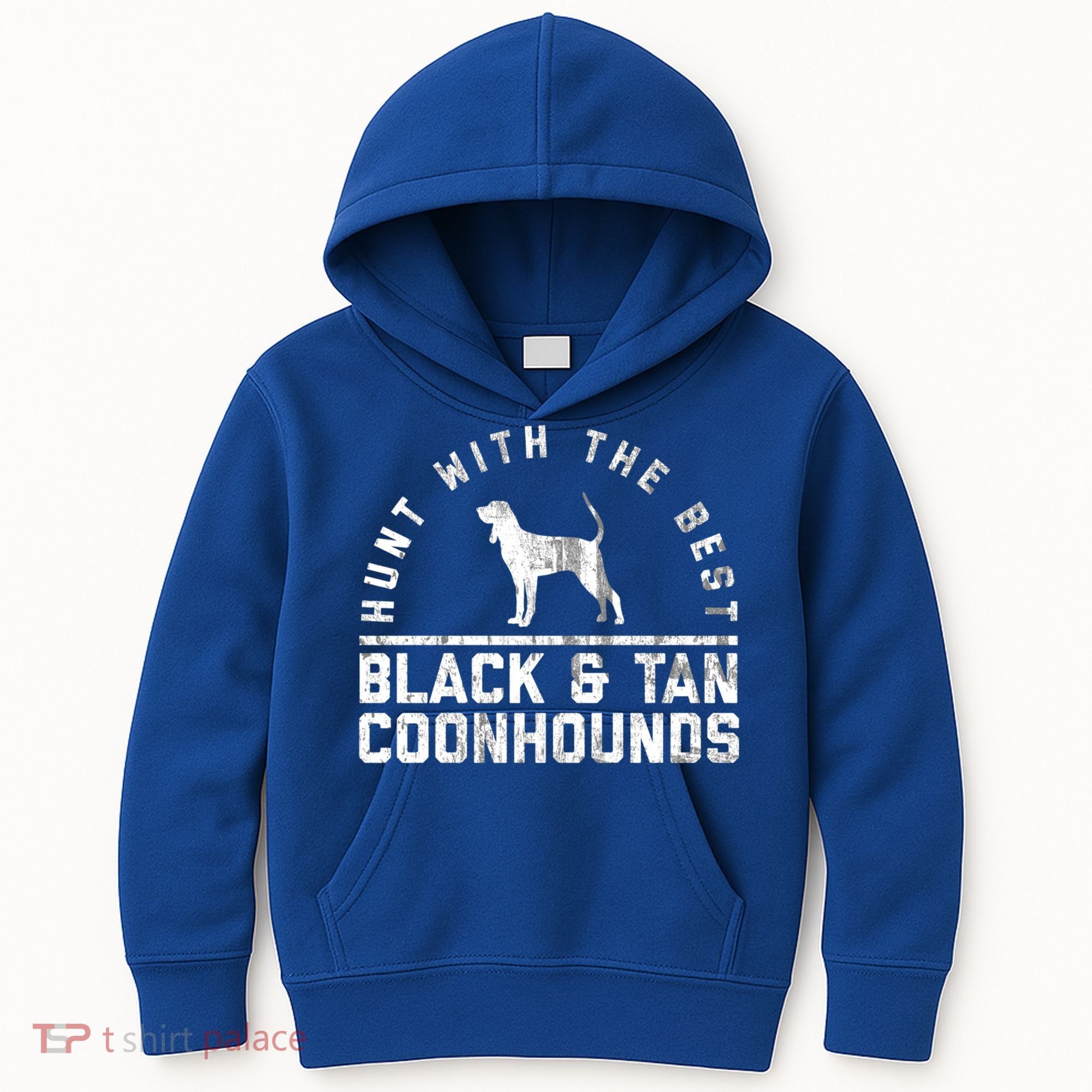 Hunt With The Best ~ Black And Tan Coonhound Gift Distressed Great Gift Kids Hoodie