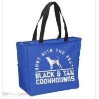 Hunt With The Best ~ Black And Tan Coonhound Gift Distressed Great Gift Tote Bag thumb 2