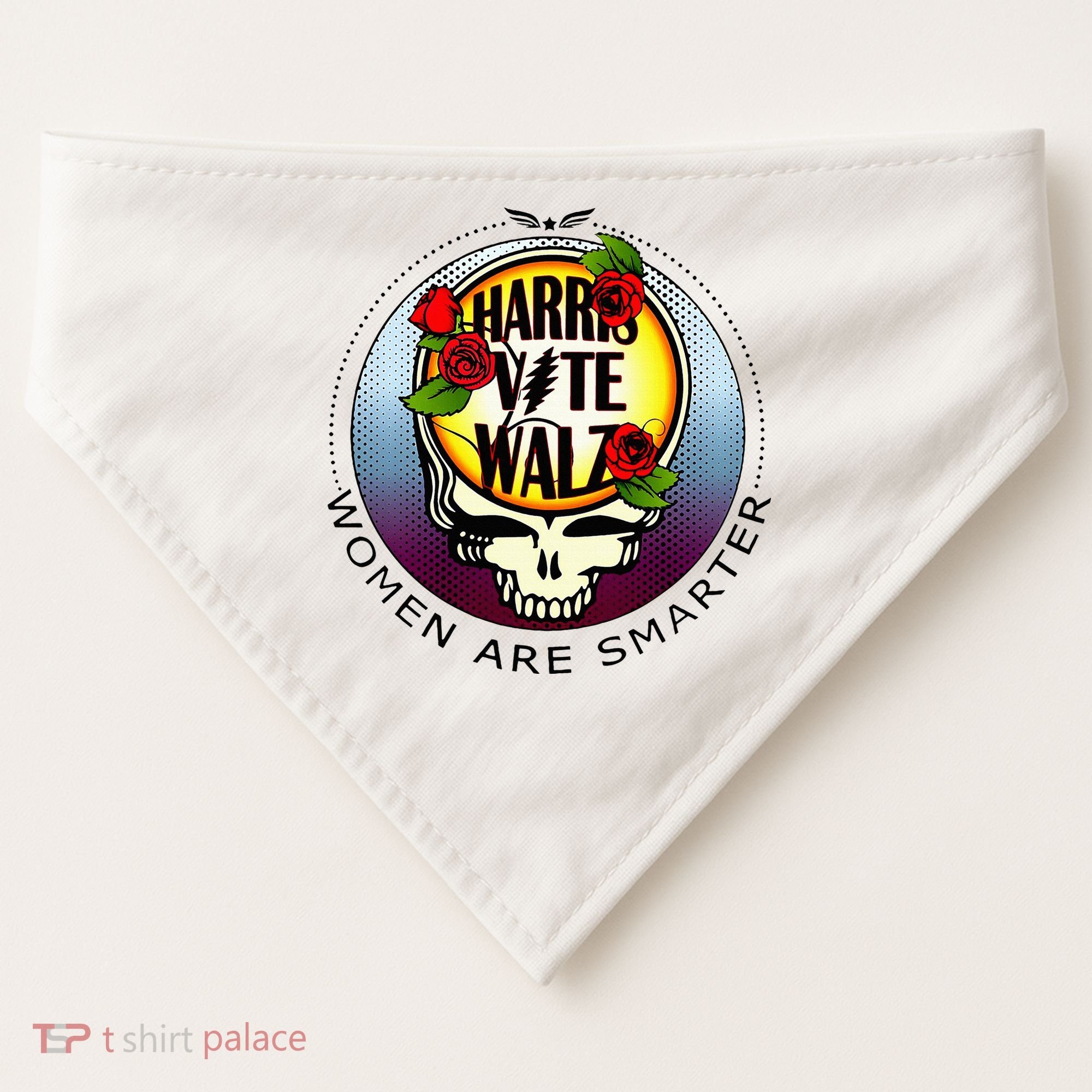 Harris Walz Vote Women Are Smarter USA-Made Doggie Bandana
