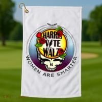Harris Walz Vote Women Are Smarter Golf Towel thumb 1