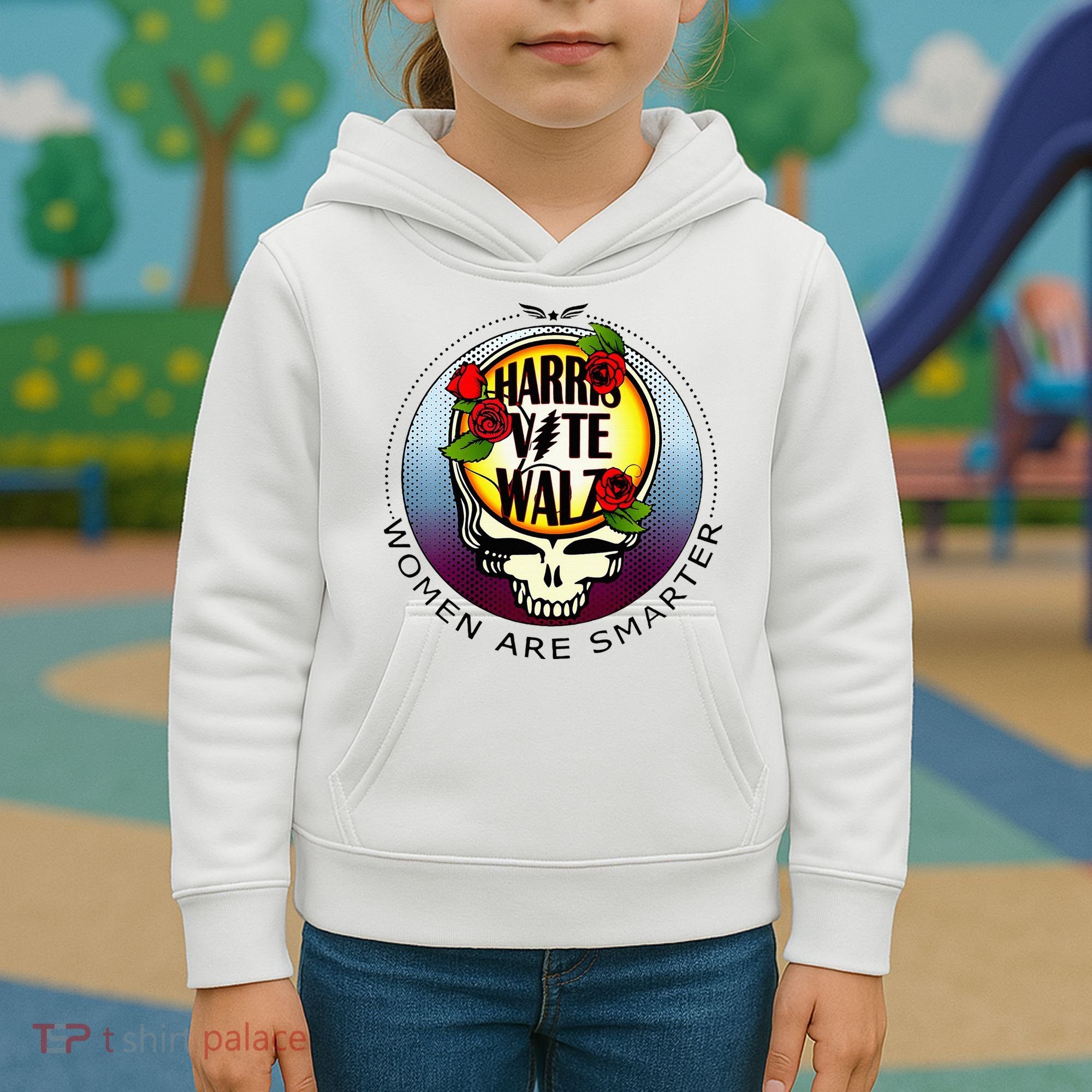 Harris Walz Vote Women Are Smarter Kids Hoodie