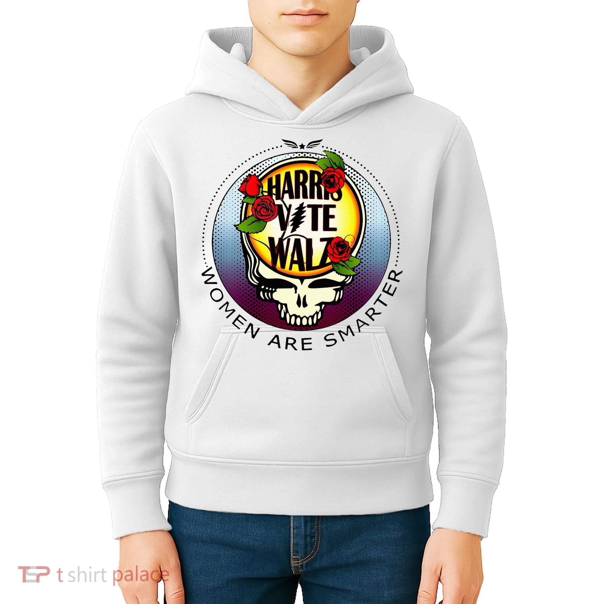 Harris Walz Vote Women Are Smarter Kids Hoodie