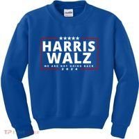 Harris Walz We Are Not Going Back 2024 Election Kids Sweatshirt thumb 0