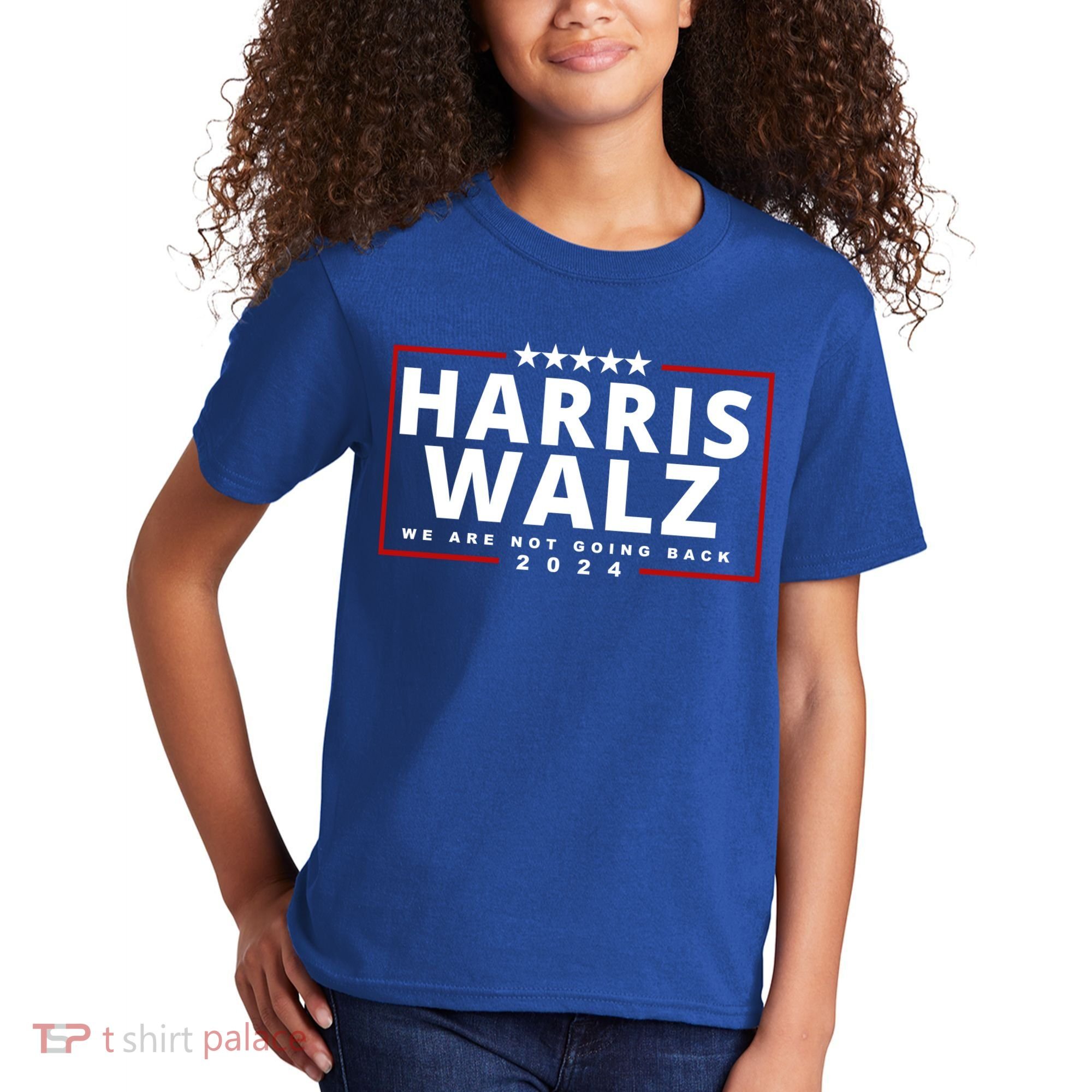 Harris Walz We Are Not Going Back 2024 Election Kids T-Shirt