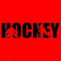 Hockey Word With Cut Out Silhouettes Santa Hat thumb 1
