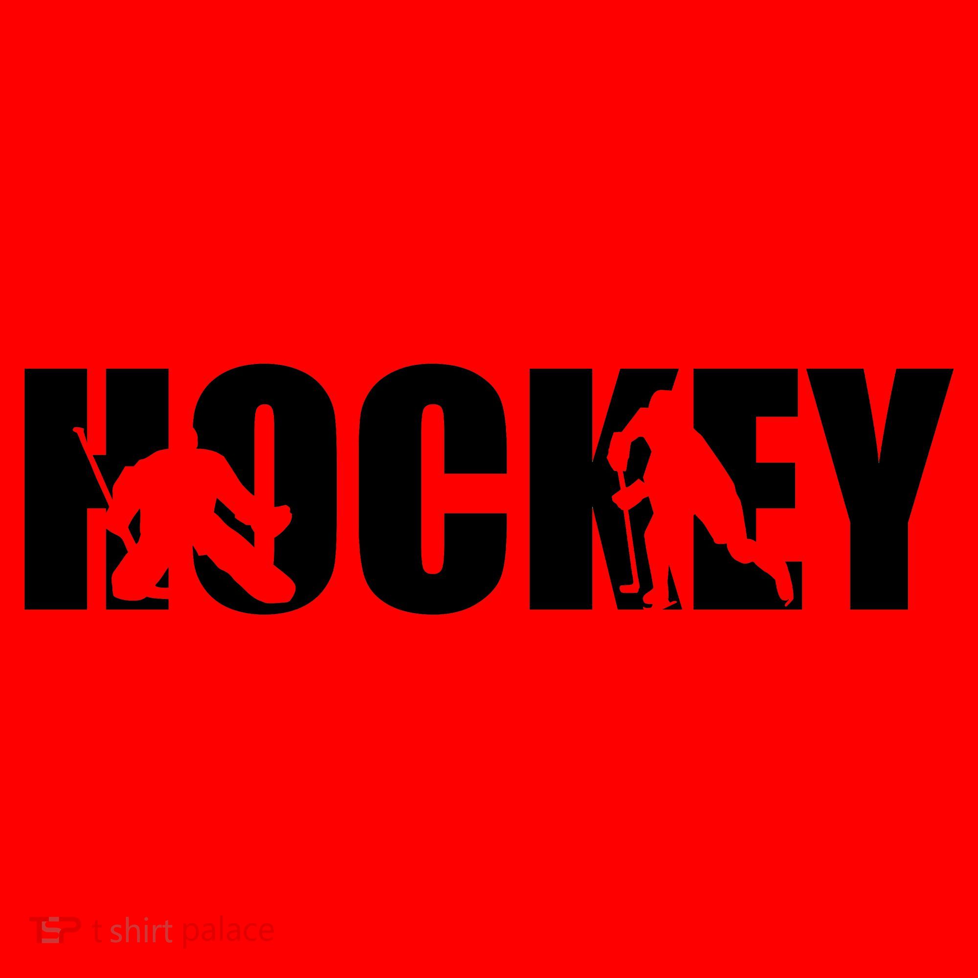 Hockey Word With Cut Out Silhouettes Santa Hat