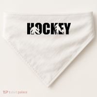 Hockey Word With Cut Out Silhouettes USA-Made Doggie Bandana thumb 0