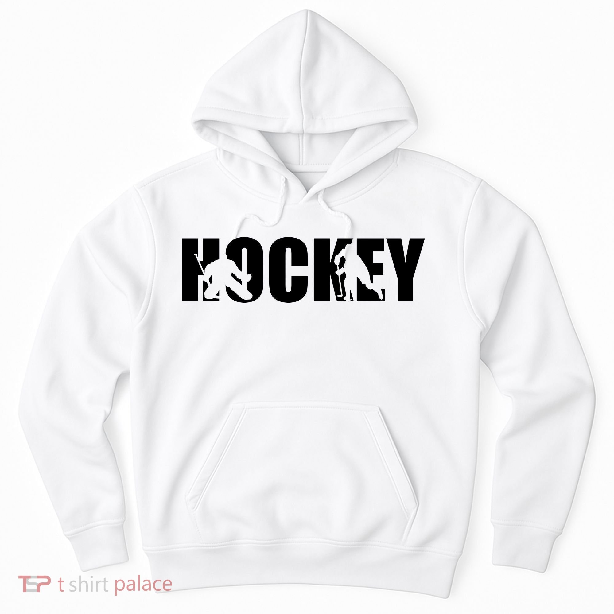 Hockey Word With Cut Out Silhouettes Hoodie