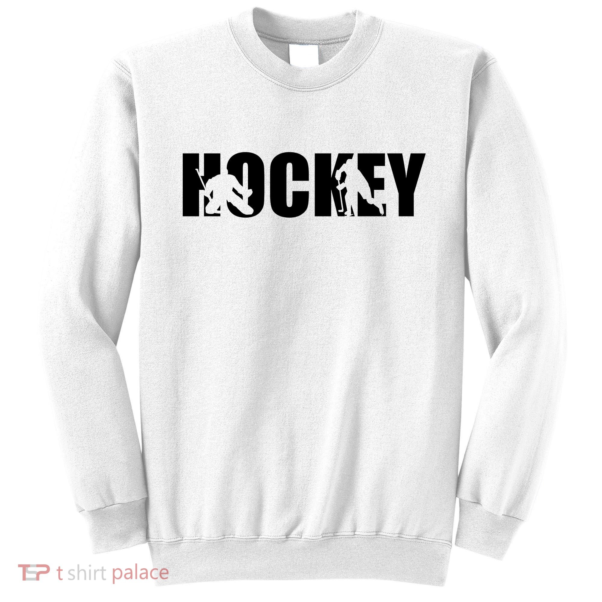 Hockey Word With Cut Out Silhouettes Sweatshirt