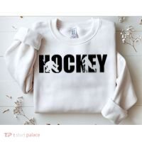 Hockey Word With Cut Out Silhouettes Sweatshirt thumb 2