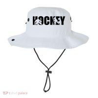 Hockey Word With Cut Out Silhouettes Bucket Hat thumb 0