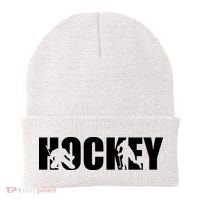 Hockey Word With Cut Out Silhouettes Beanie thumb 0
