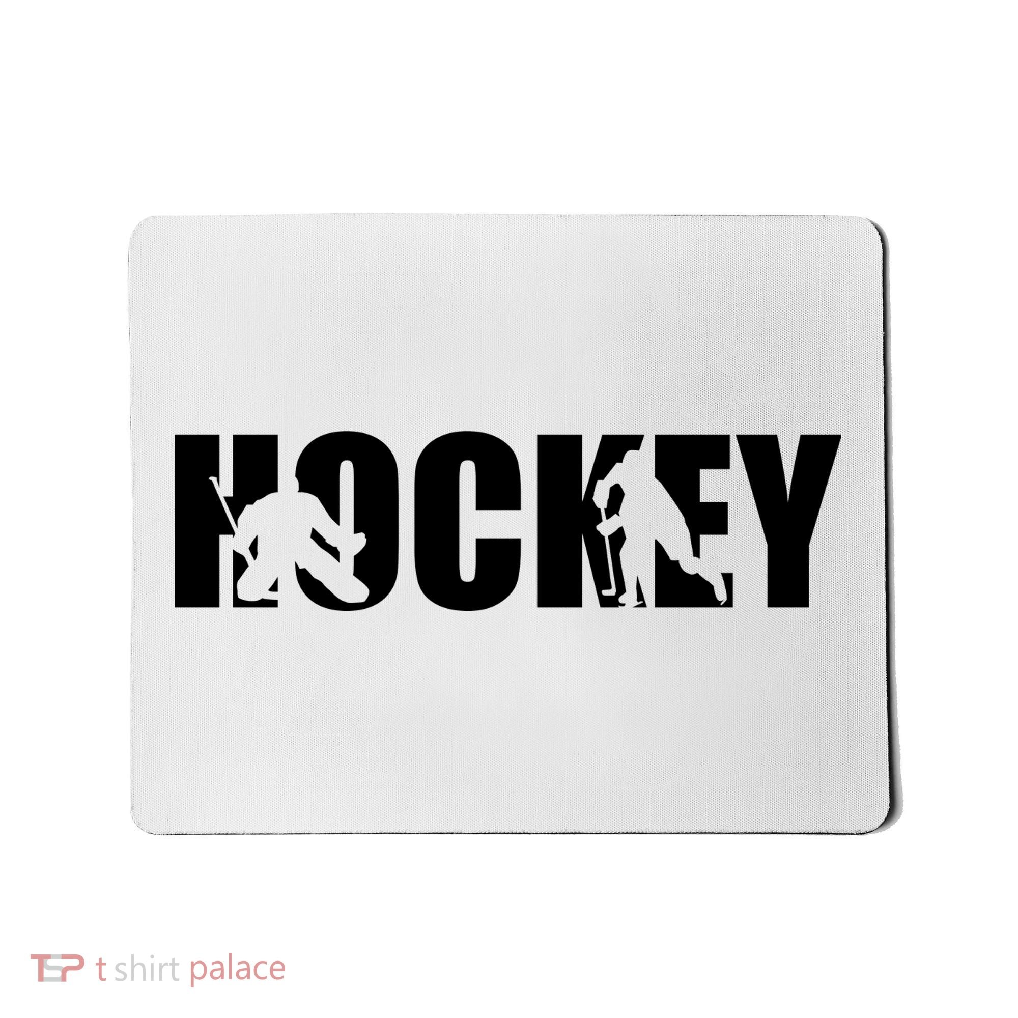 Hockey Word With Cut Out Silhouettes Mousepad
