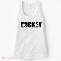 Hockey Word With Cut Out Silhouettes Women's Tank Top thumb 0