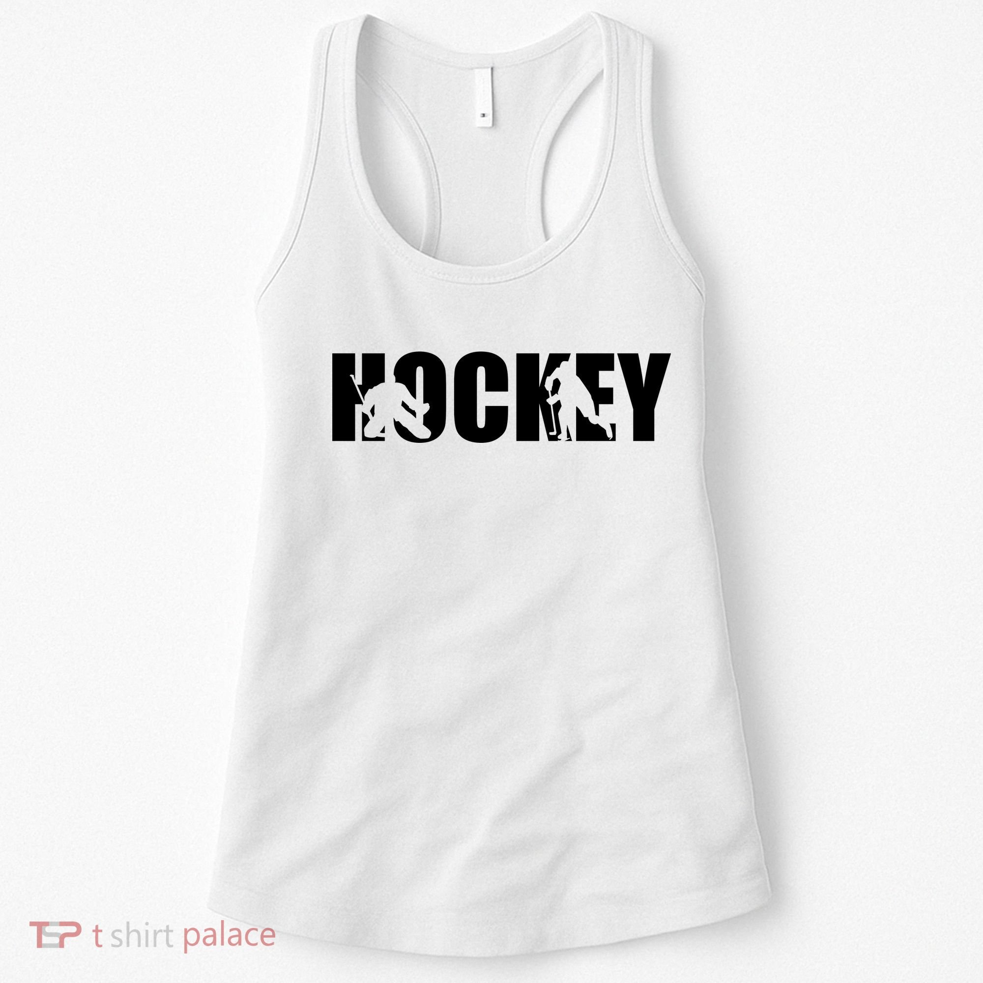 Hockey Word With Cut Out Silhouettes Women's Tank Top