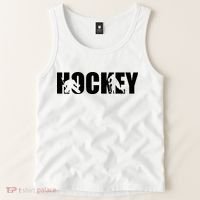 Hockey Word With Cut Out Silhouettes Tank Top thumb 2