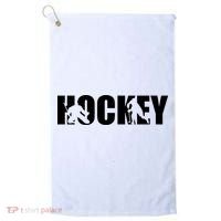Hockey Word With Cut Out Silhouettes Golf Towel thumb 0