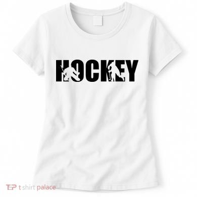 Hockey Word With Cut Out Silhouettes Women's T-Shirt