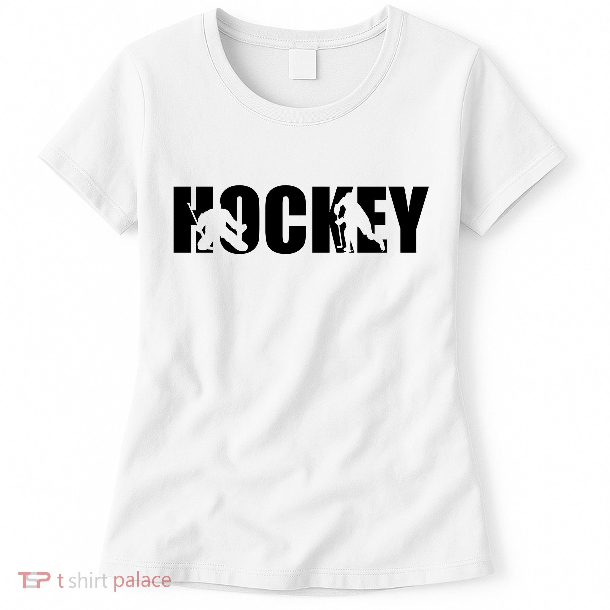 Hockey Word With Cut Out Silhouettes Women's T-Shirt