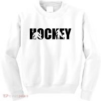 Hockey Word With Cut Out Silhouettes Kids Sweatshirt thumb 0
