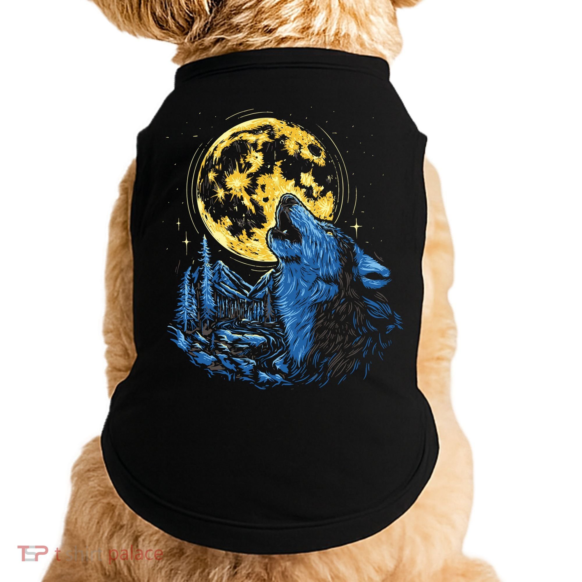Howling Wolf Yellow Moon Doggie Tank