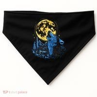 Howling Wolf Yellow Moon USA-Made Doggie Bandana thumb 0