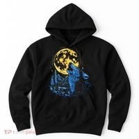Howling Wolf Yellow Moon Hoodie thumb 0