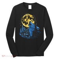 Howling Wolf Yellow Moon Long Sleeve Shirt thumb 0