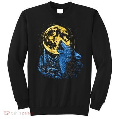 Howling Wolf Yellow Moon Sweatshirt