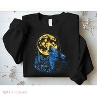 Howling Wolf Yellow Moon Sweatshirt thumb 2
