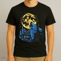 Howling Wolf Yellow Moon T-Shirt thumb 3