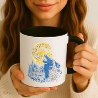 Howling Wolf Yellow Moon Coffee Mug thumb 3