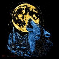 Howling Wolf Yellow Moon Coffee Mug thumb 5
