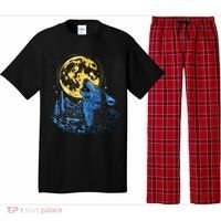 Howling Wolf Yellow Moon Pajama Set thumb 0
