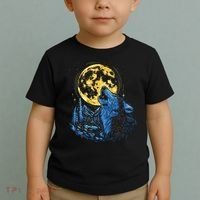 Howling Wolf Yellow Moon Toddler T-Shirt thumb 2