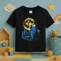 Howling Wolf Yellow Moon Toddler T-Shirt thumb 3