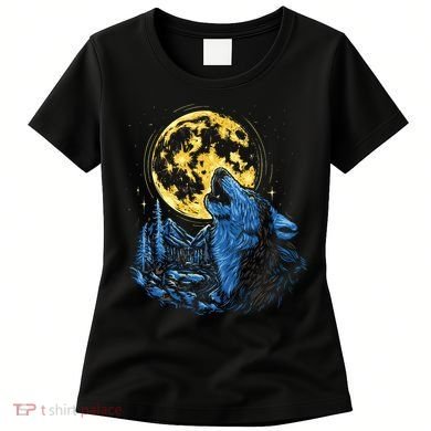 Howling Wolf Yellow Moon Women's T-Shirt