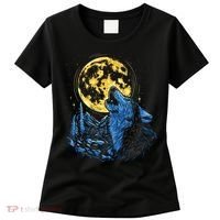 Howling Wolf Yellow Moon Women's T-Shirt thumb 0