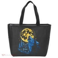 Howling Wolf Yellow Moon Tote Bag thumb 0