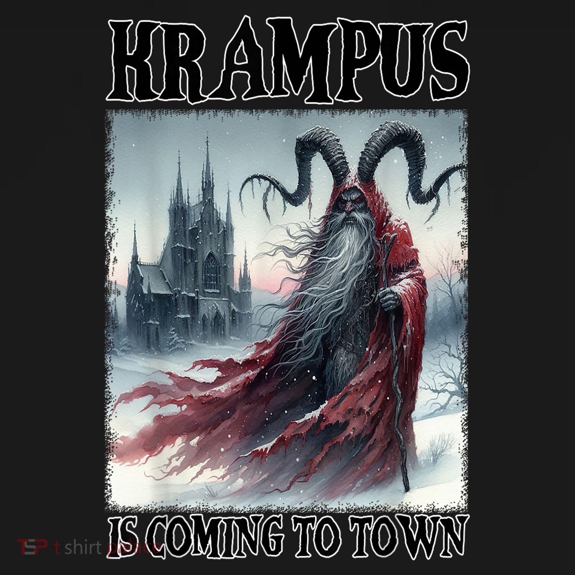 Holiday Xmas Krampus Is Coming To Town Christmas Horror Gift T-Shirt