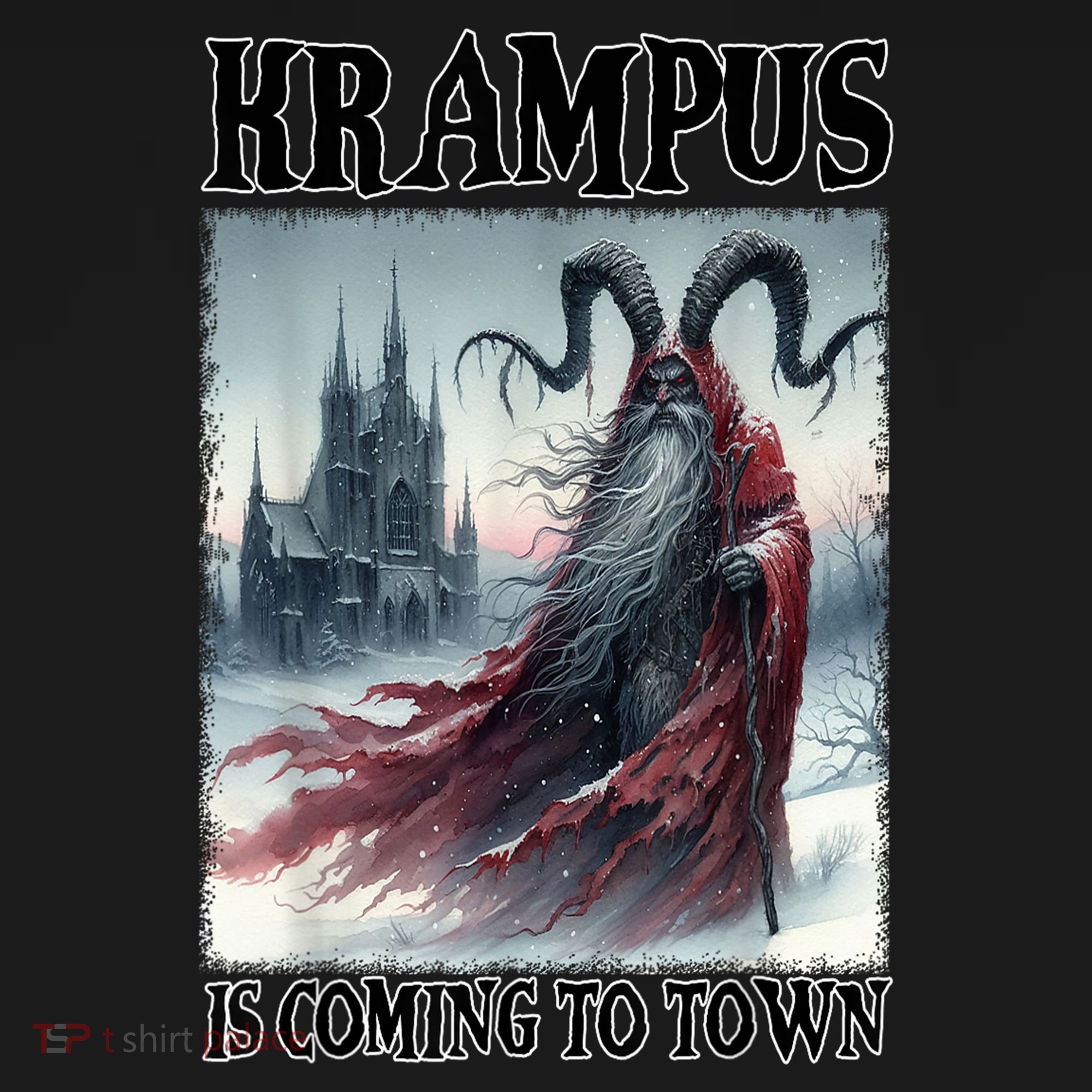 Holiday Xmas Krampus Is Coming To Town Christmas Horror Gift Bucket Hat