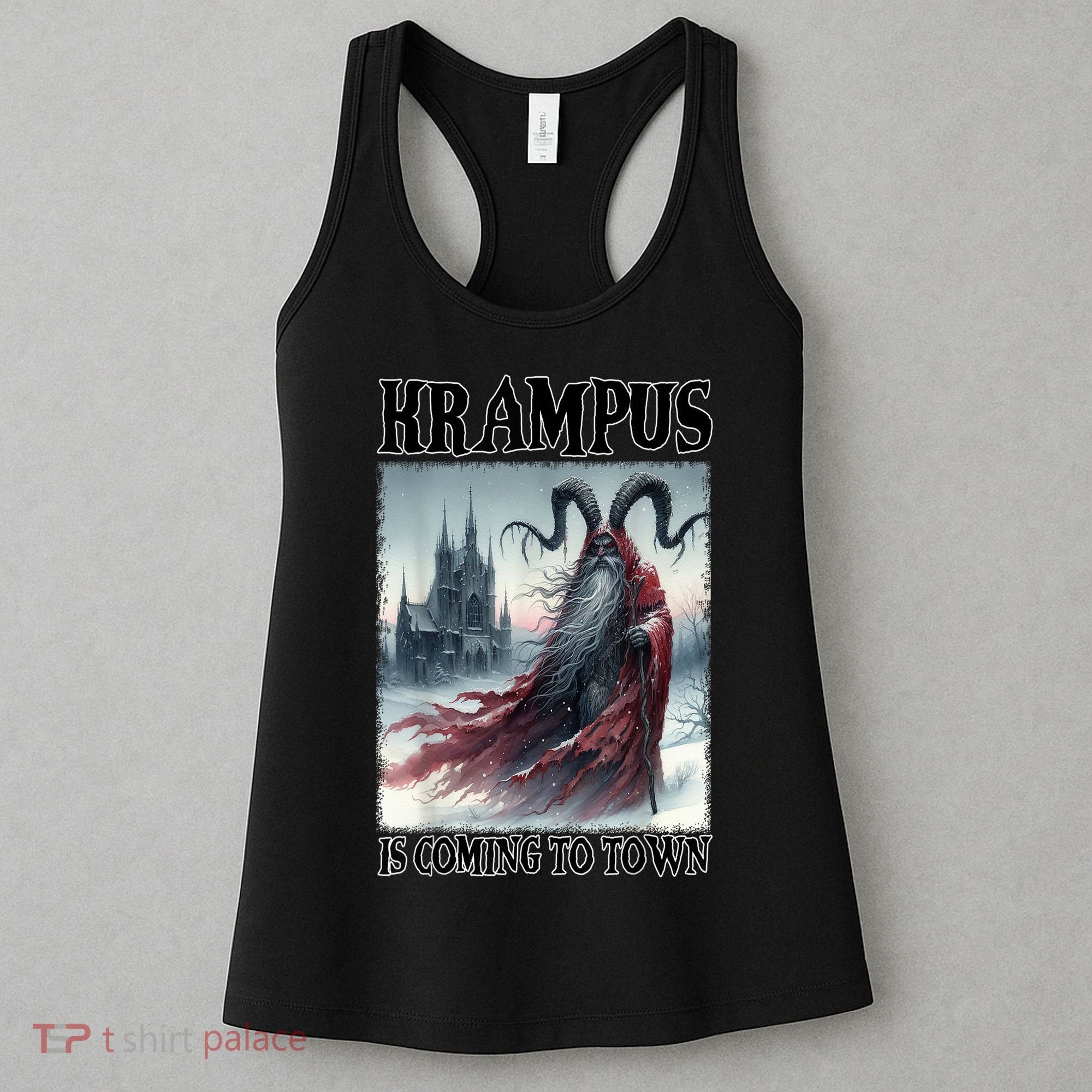 Holiday Xmas Krampus Is Coming To Town Christmas Horror Gift Women's Tank Top