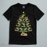 Holiday Xmas Lighting Santa Bass Fish Christmas Tree T-Shirt thumb 5