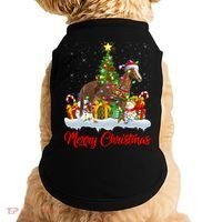 Horse Xmas Tree Lighting Santa Horse Christmas Gift Doggie Tank thumb 0