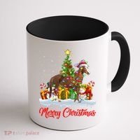 Horse Xmas Tree Lighting Santa Horse Christmas Gift Coffee Mug thumb 1