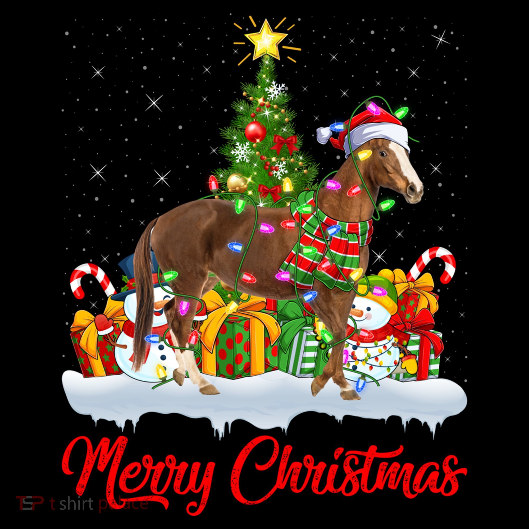 Horse Xmas Tree Lighting Santa Horse Christmas Gift Coffee Mug
