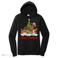 Horse Xmas Tree Lighting Santa Horse Christmas Gift Women's Hoodie thumb 0
