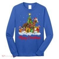 Horse Xmas Tree Lighting Santa Horse Christmas Gift Long Sleeve Shirt thumb 0