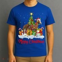 Horse Xmas Tree Lighting Santa Horse Christmas Gift T-Shirt thumb 3